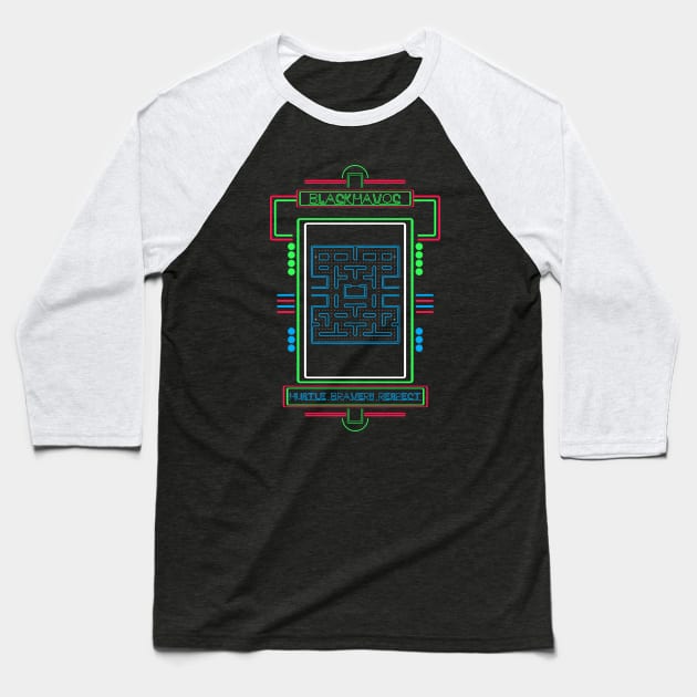 Neon Maze Baseball T-Shirt by BlackHavoc